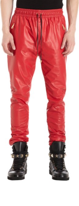 en noir leather sweatpants