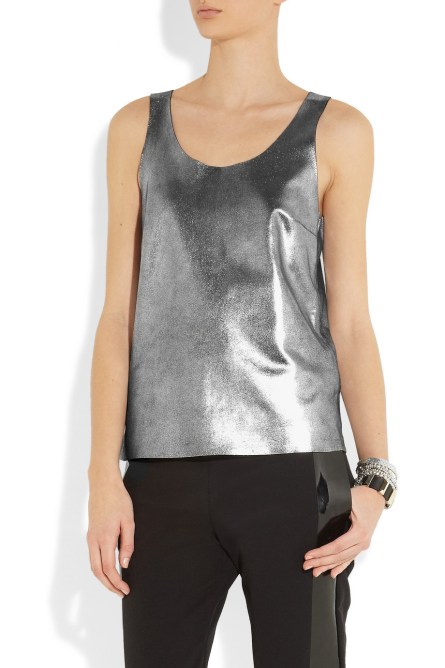 joseph metallic leather tank