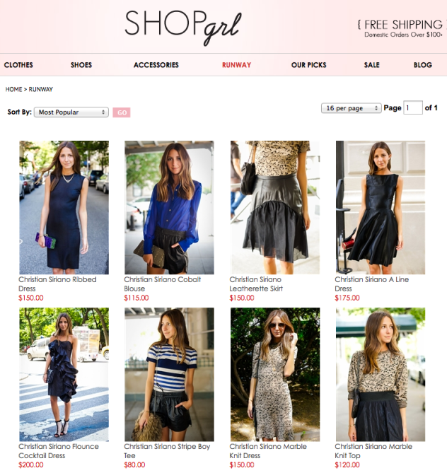 shopgrl christian siriano