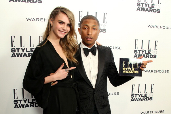 Pharrell Williams Cara Delevingne recording music together