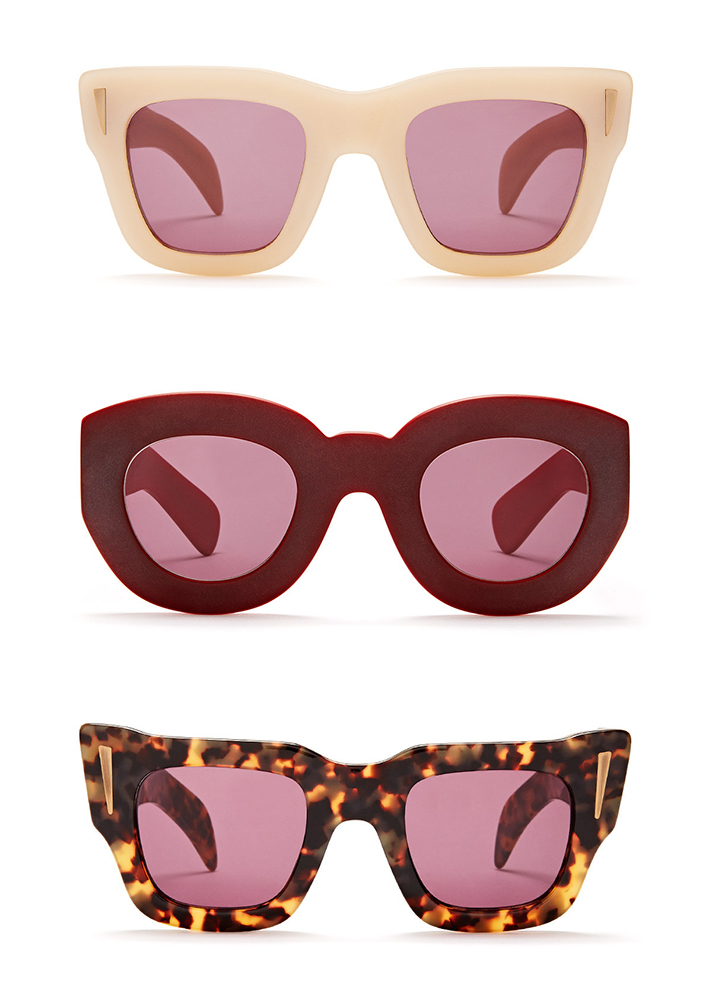 Enki Dionysus Sunglasses, $250; at Enki / Enki Ion Sunglasses, $250; at Enki / Enki Zenobius Sunglasses, $250; at Enki