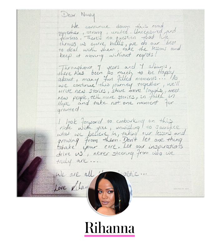 RIHANNA celebrity handwriting