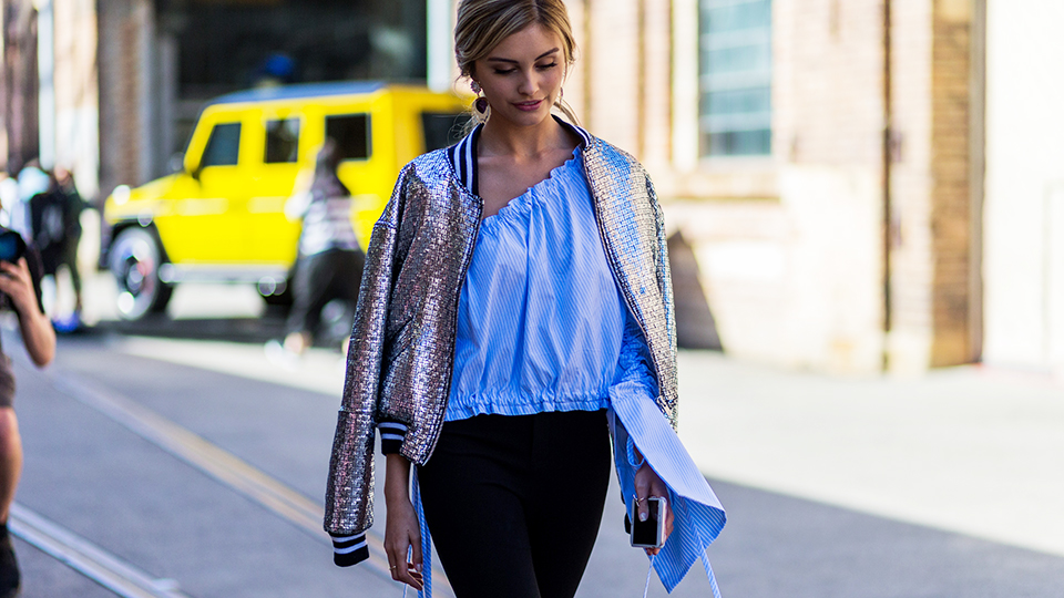 sarah ellen bomber street style