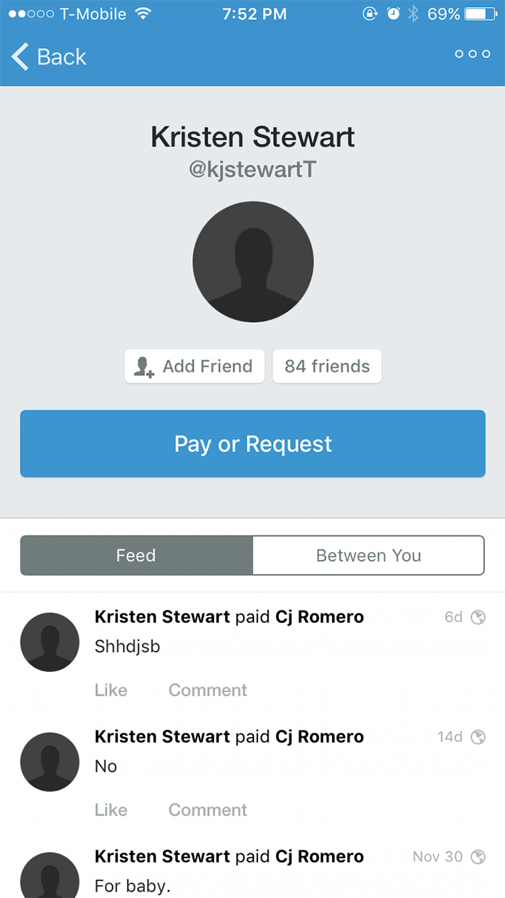 celebrities on venmo