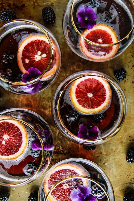 12 Big-Batch Cocktails That'll Get Everyone Drunk at Your Holiday Party: Blood Orange Blackberry Rum Punch