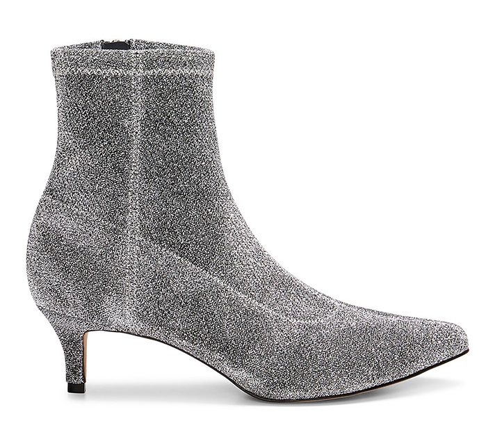 STYLECASTER | Kitten Heel Boots | Sayres Glitter Sock Boots