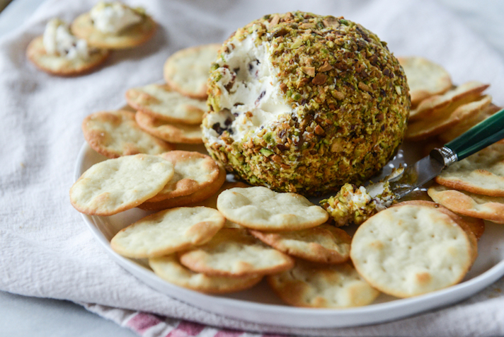 STYLECASTER | 13 Cheese Balls That Will Steal the Show at Every Party | Pistachio and Goat Cheese Ball