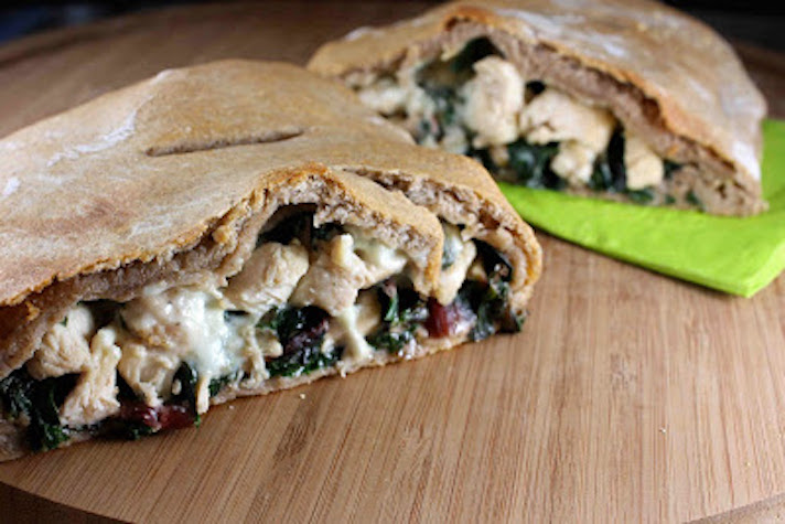 STYLECASTER | 17 Healthy-ish Dinner Recipes for People Who Love Cheese | Whole Wheat Calzone with Chicken, Chard, and Gorgonzola
