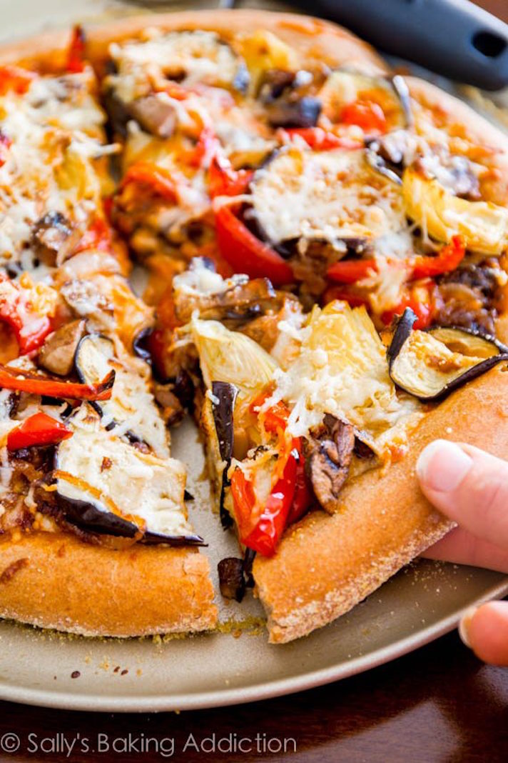 STYLECASTER | 17 Healthy-ish Dinner Recipes for People Who Love Cheese | Roasted Vegetable Whole Wheat Pizza