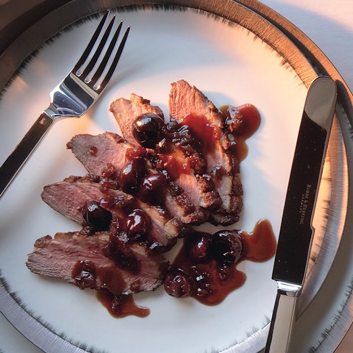 STYLECASTER | 17 Fancy Date Night Dinners That Are Actually Super Easy | Seared Duck Breast With Cherries and Port Sauce