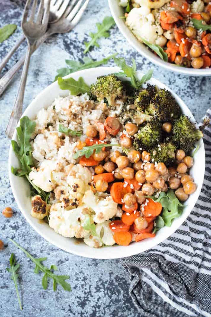 STYLECASTER | Easy Grain Bowls That Are Great for Meal Prep | Roasted Veggie Brown Rice Bowls