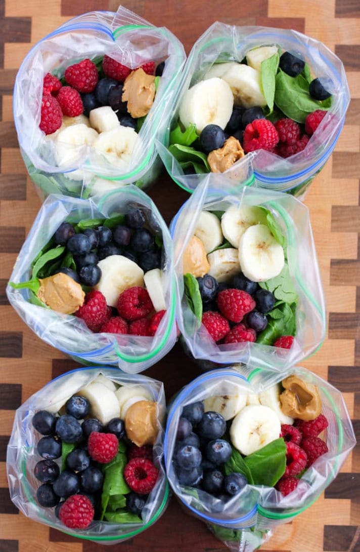 STYLECASTER | 17 Make-Ahead Freezer Breakfasts for Busy Mornings | Peanut Butter Green Smoothies