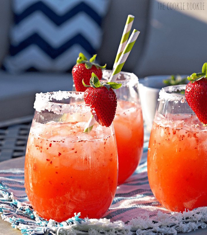 STYLECASTER | 17 Big-Batch Margarita Recipes So Good You'll Be Tempted to Whip 'Em Up Every Day This Summer | Strawberry Margarita Punch