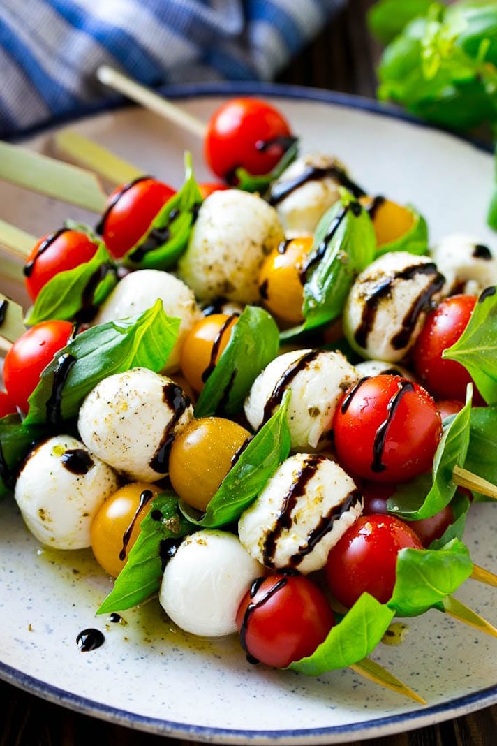 STYLECASTER | 17 Fourth of July Appetizers That Every Barbecue Needs | Caprese Skewers