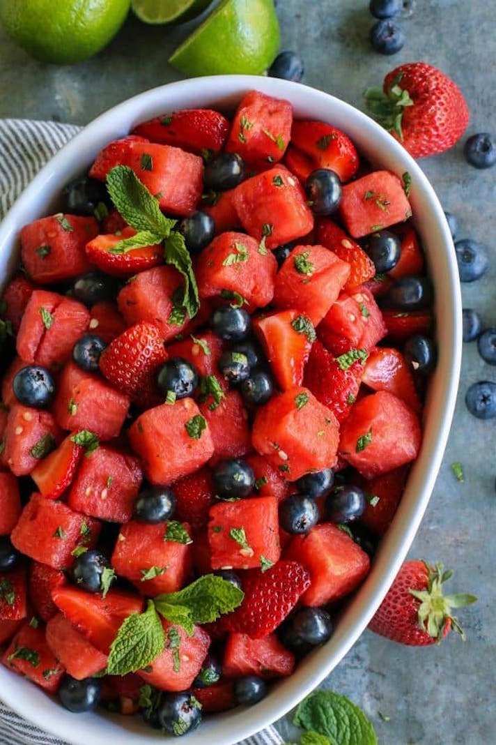 STYLECASTER | 17 Easy-to-Pack Picnic Recipes That Anyone Can Make | Mojito Fruit Salad