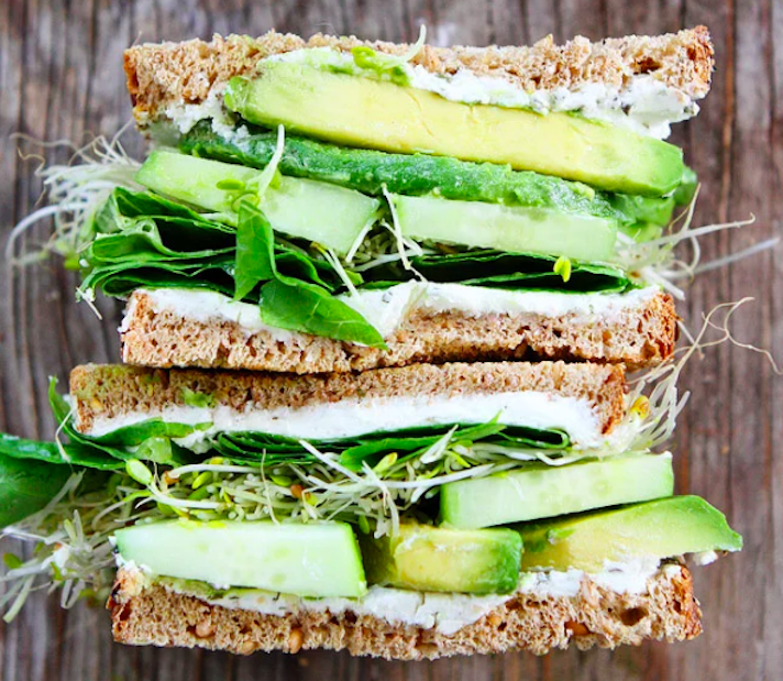STYLECASTER | 19 High-Protein Veggie Sandwiches That Are Sure To Satisfy | Cucumber-Avocado Sandwich