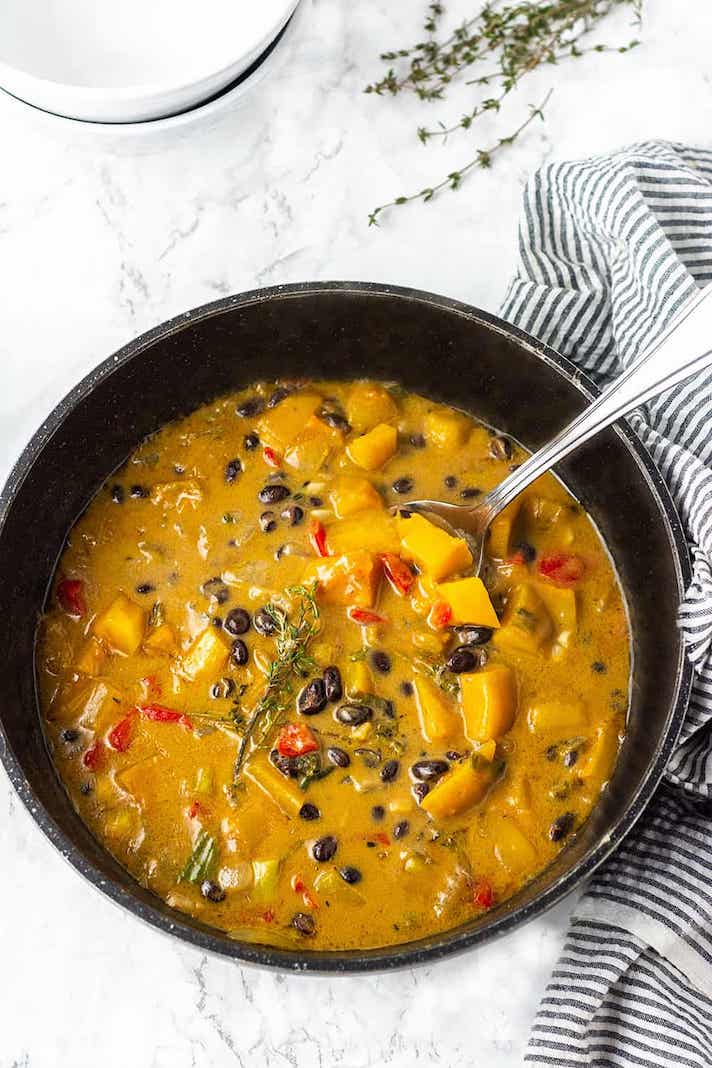 STYLECASTER | 15 Slow-Cooker Butternut Squash Recipes To Try This Fall | Black Bean And Butternut Stew