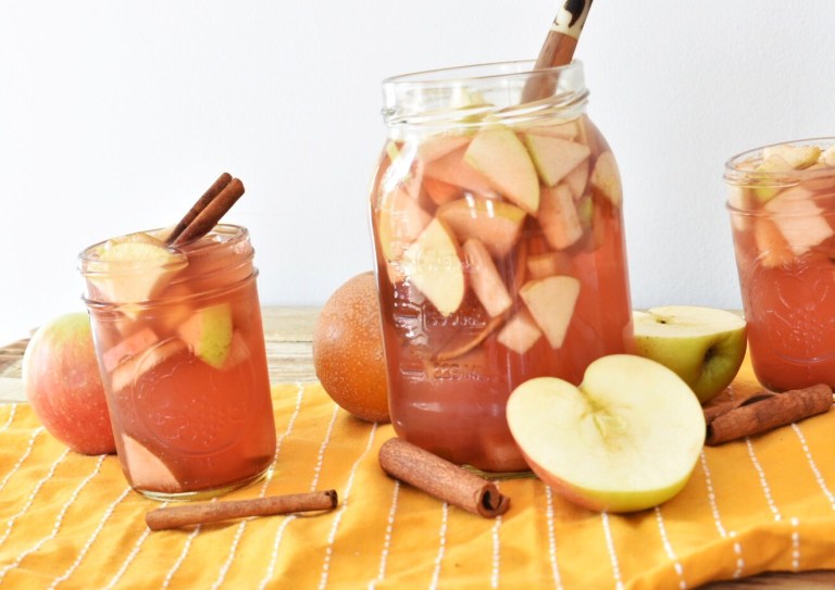 STYLECASTER | 15 Big-Batch Holiday Cocktails You Can Make With Boxed Wine | Fall Rose Sangria