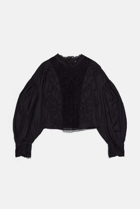 zara spring top black