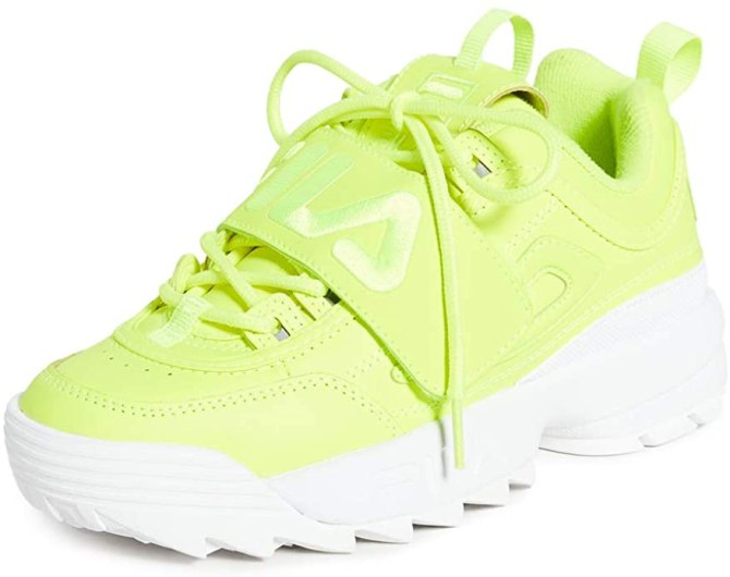 STYLECASTER | Summer Sneaker Trends 2020 | neon sneaker fila