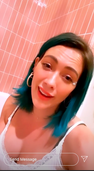 hilary duff blue hair