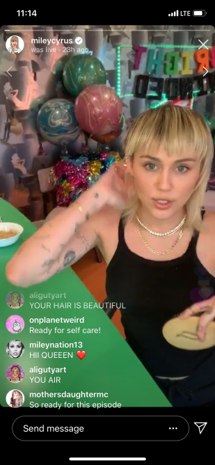 miley cyrus cut bangs