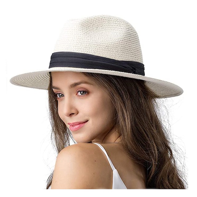 FURTALK Women’s Wide Brim Straw Panama Hat