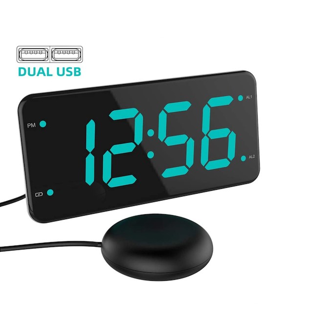 LIELONGREN Loud Alarm Clock with Bed Shaker