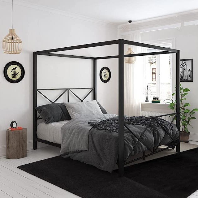 DHP Rosedale Metal 4 Poster Canopy Bed