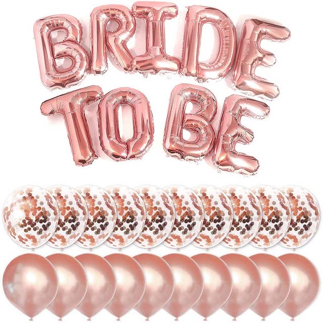 Big BRIDE TO BE Balloons Rose Gold 16" Letters