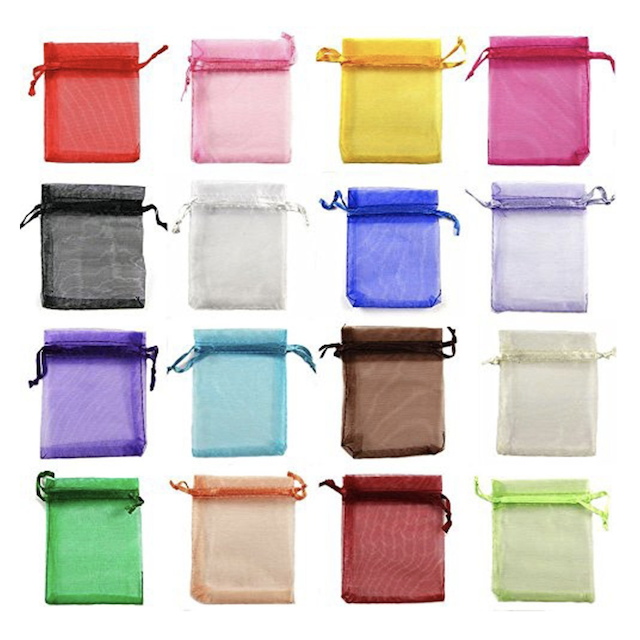 yueton 100 Pieces Assorted Color Organza Drawstring Pouchesc