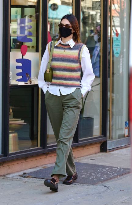 STYLECASTER | Kendall Jenner Striped Sweater Vest