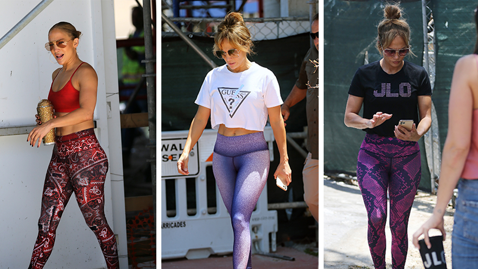 STYLECASTER | Jennifer Lopez Patterned Leggings