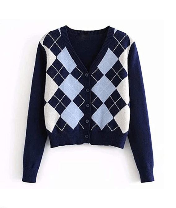 SLLSKY Argyle Cardigan Sweater Amazon