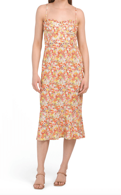HUTCHSweetheart Floral Midi Dress
