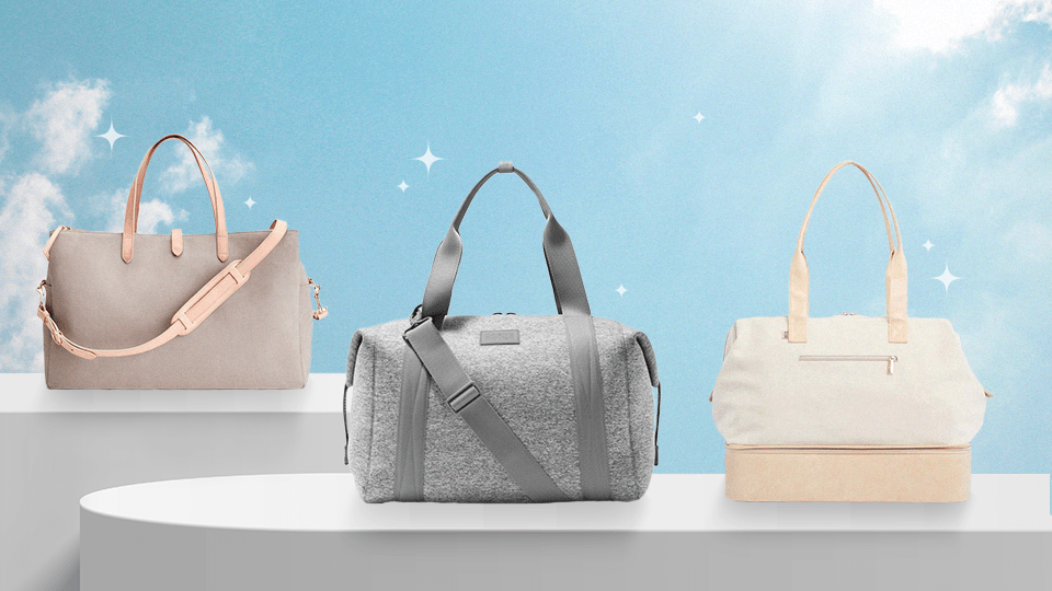 Three carry-on bags (weekenders and duffel bags).