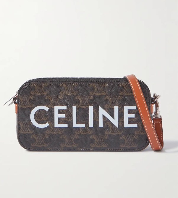 Celine Homme Horizontal Triomphe Logo-Print Coated-Canvas and Leather Pouch Mr. Porter