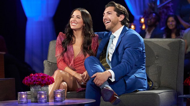 THE BACHELORETTE - "1708/Men Tell All" - It's time for Katie's former suitors to talk it out. But first, one of the men has an emotional realization about his journey to find love, which leads to a heartbreakingly honest conversation with Katie at the resort. Then, it's time for the men to get real when they reunite for the first time since New Mexico to hash out all the drama and laugh at their mistakes, all in front of a live studio audience. Plus, a look at the final two episodes of the season. Find out on "The Bachelorette," MONDAY, JULY 26 (8:00-10:00 p.m. EDT), on ABC. (Craig Sjodin/ABC via Getty Images)

KAITLYN BRISTOWE, JASON TARTICK