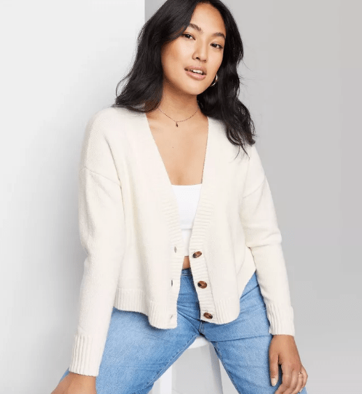 Slouchy Button-Front Cardigan - Wild Fable™