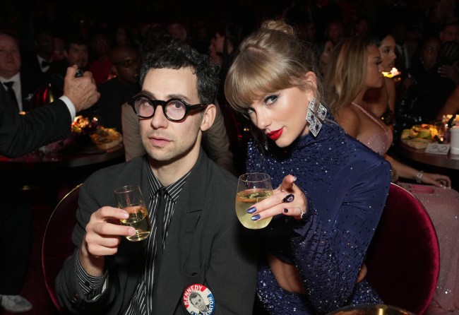 Jack Antonoff and Taylor Swift attend the 65th GRAMMY Awards at Crypto.com Arena on February 05, 2023 in Los Angeles, California.