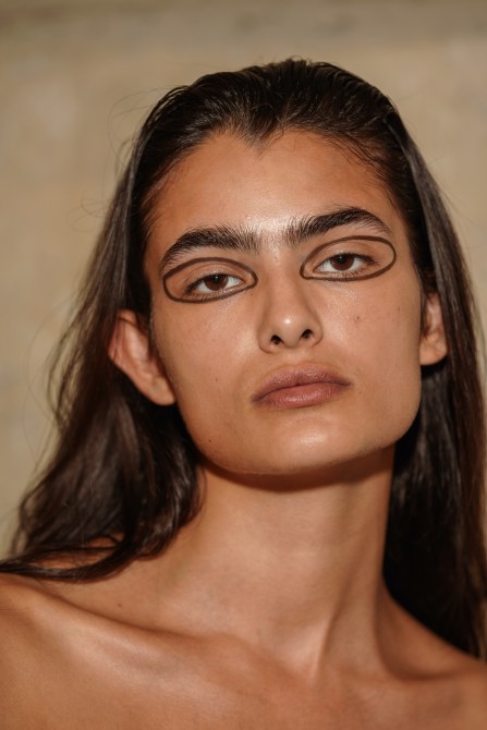 Backstage at Eckhaus Latta Spring 2024 Ready To Wear Runway Show on September 9, 2023 in New York, New York.