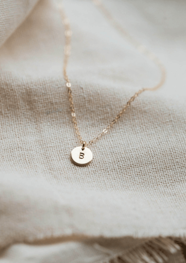 Hello Adorn Tiny Dot Initial Necklace