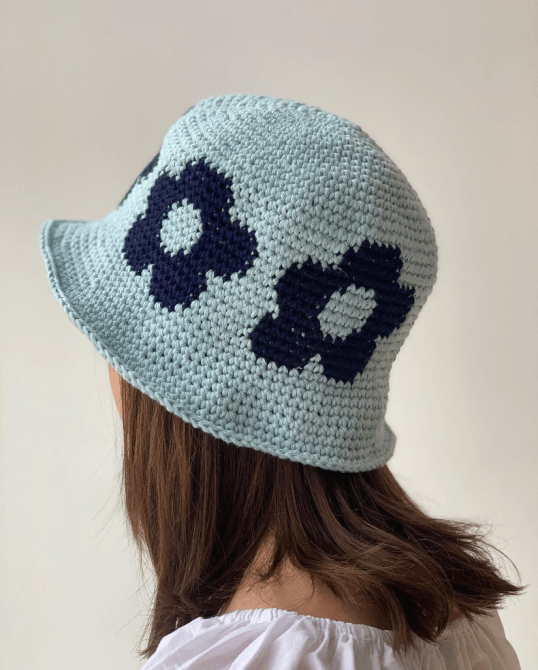 Crochet Flower Bucket Hat