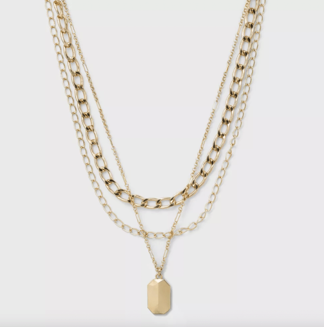 3 Row Chunky Chain Necklace