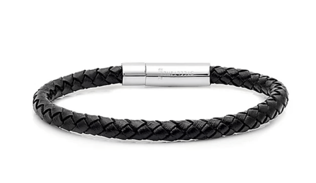 Steel by Design Men's Braided Leather Bracelet
