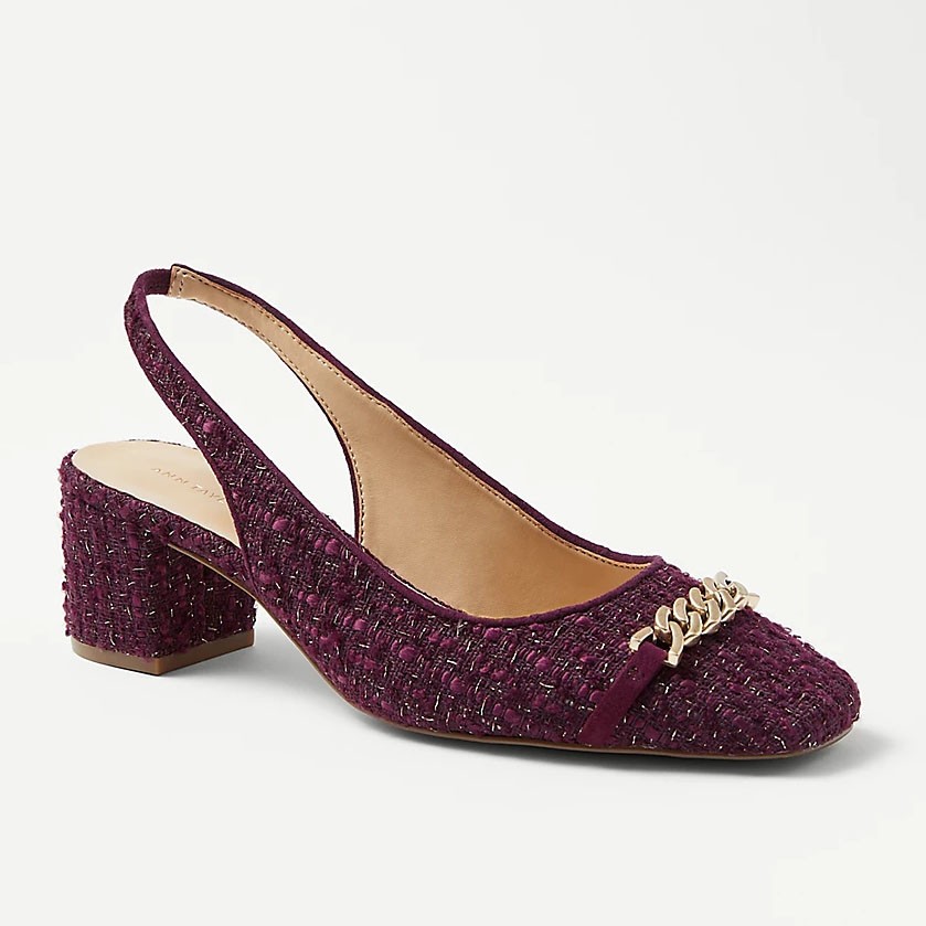 tweed slingback heels