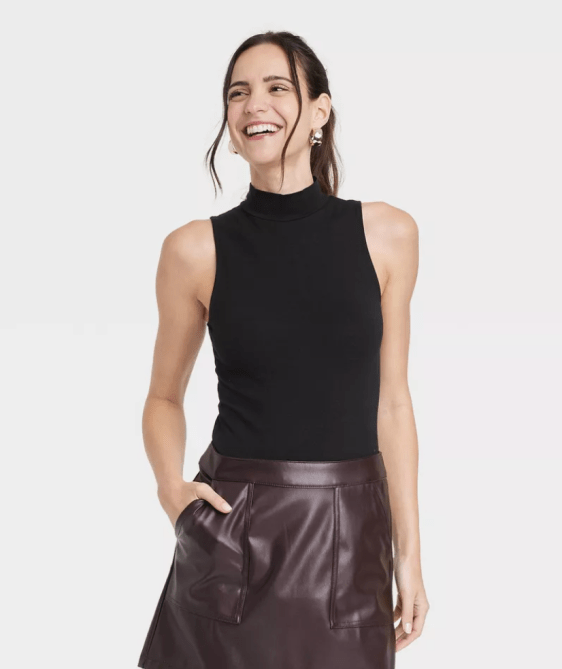 A New Day Mock Turtleneck Tank Bodysuit