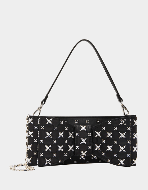A black bow detail bag from Betsey Johnson