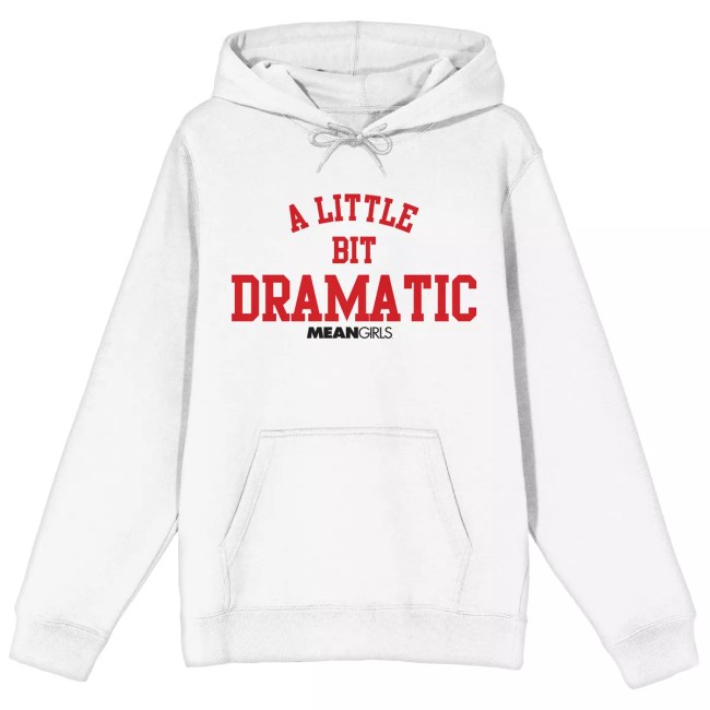 Mean Girls A Little Bit Dramatic Long Sleeve White Adult Hooded Sweatshirt