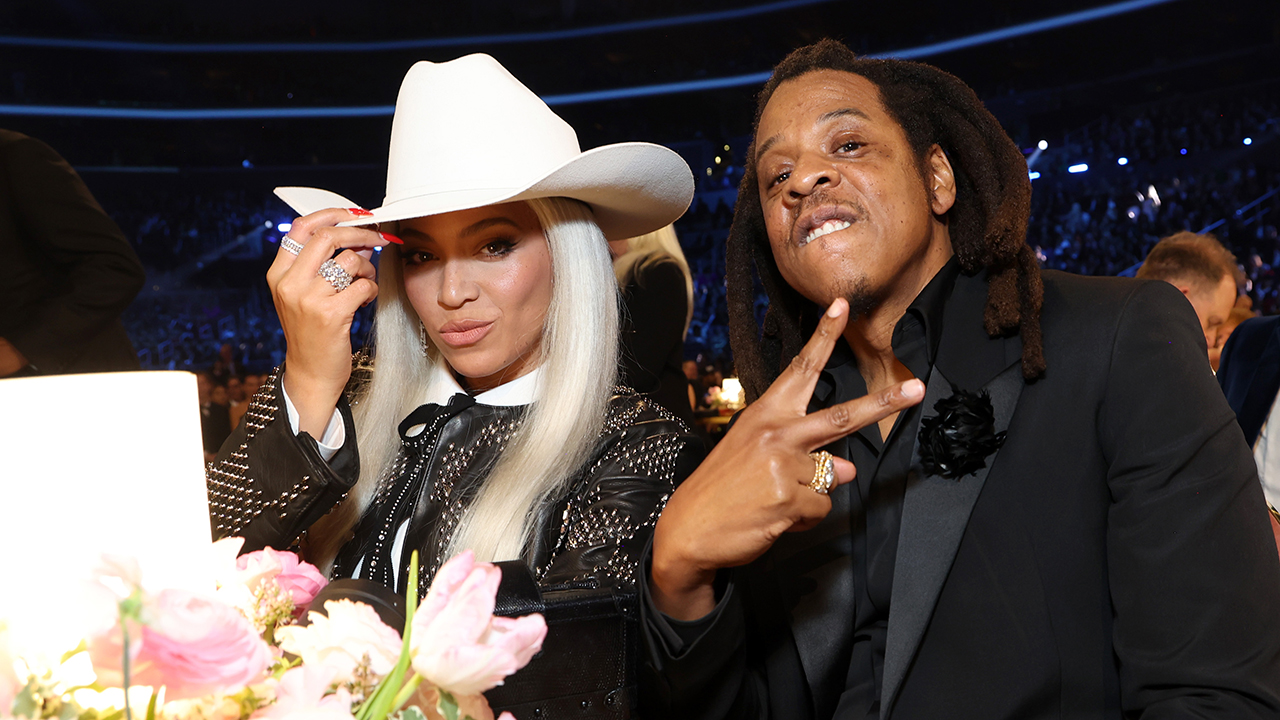 Beyonce Texas Hold Em Beyoncé and Jay-Z attend the 66th GRAMMY Awards at Crypto.com Arena on February 04, 2024 in Los Angeles, California